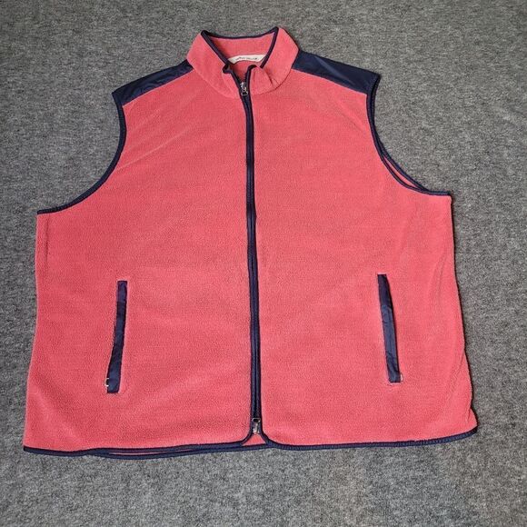 Peter Millar Other - Peter Millar Men's Golf Vest  Size 2Xl Corral Sweat And Blue Fleece Full Zipper
